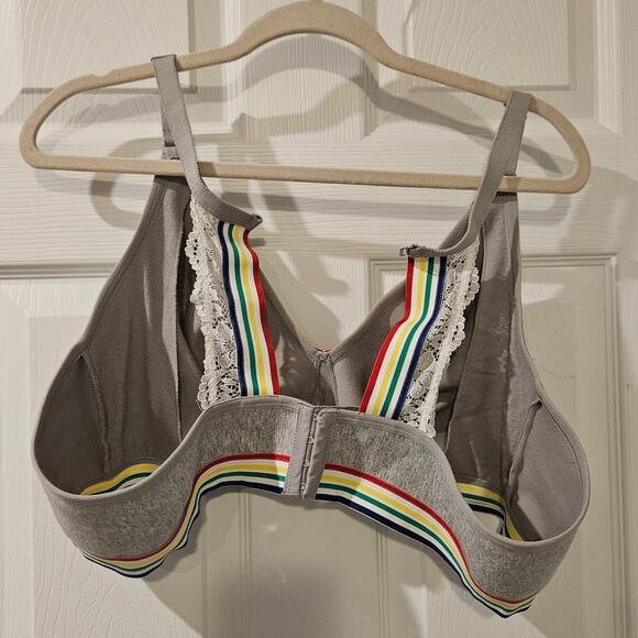 Lane Bryant Cacique Lace Rainbow Pride Bra 50B Racerback Convertible Plus Size - Picture 4 of 7